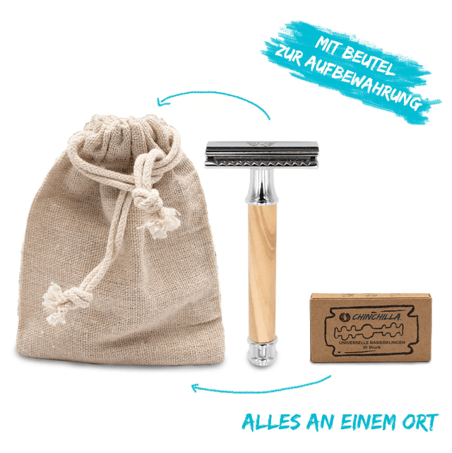 Chinchilla - Herbruikbaar scheermes van Olijvenhout