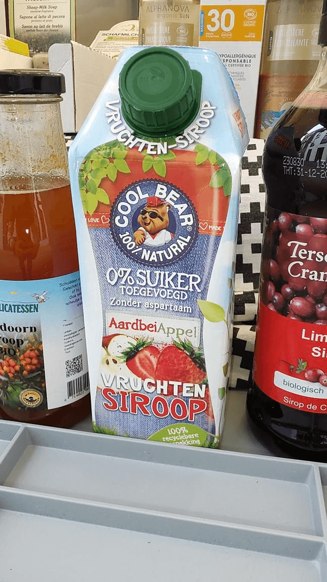 Cool Bear - aardbeien siroop suikervrij 750ml