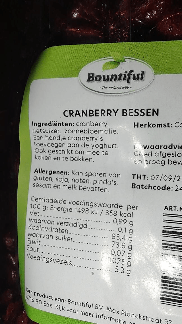 Bountiful Cranberry Bessen 500g