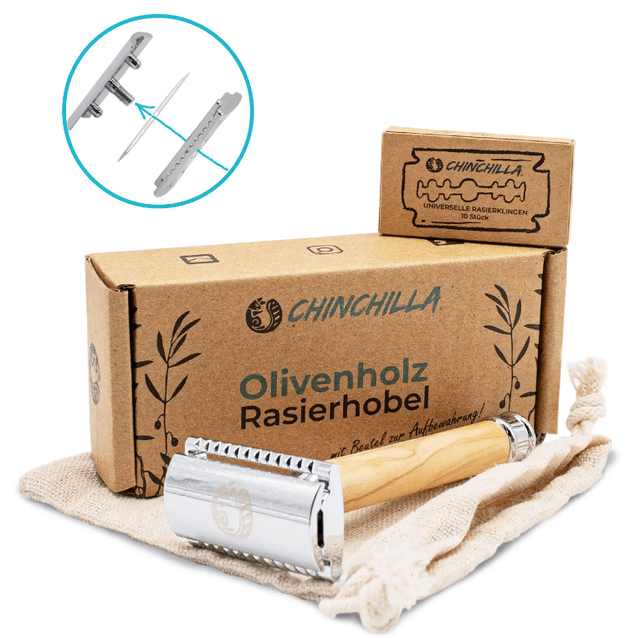 Chinchilla - Herbruikbaar scheermes van Olijvenhout